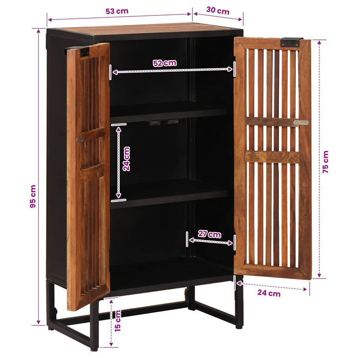 Highboard 53 x 30 x 95 cm Massivt Mango Træ og Ingeniørtræ