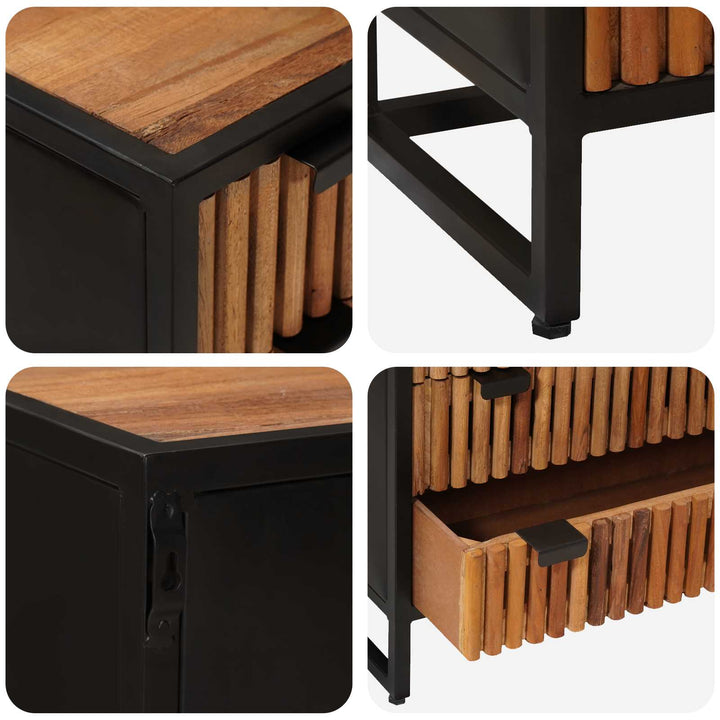 Skuffeskab 75 x 30 x 54 cm Massivt Mango Træ og Ingeniørtræ