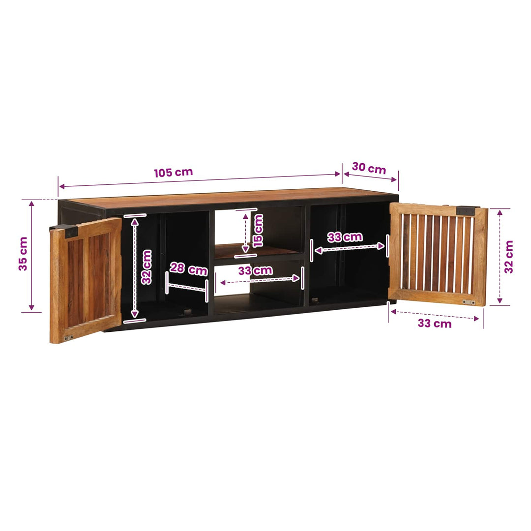 TV-skab 105 x 30 x 35 cm Massivt Mango Træ og Ingeniørtræ