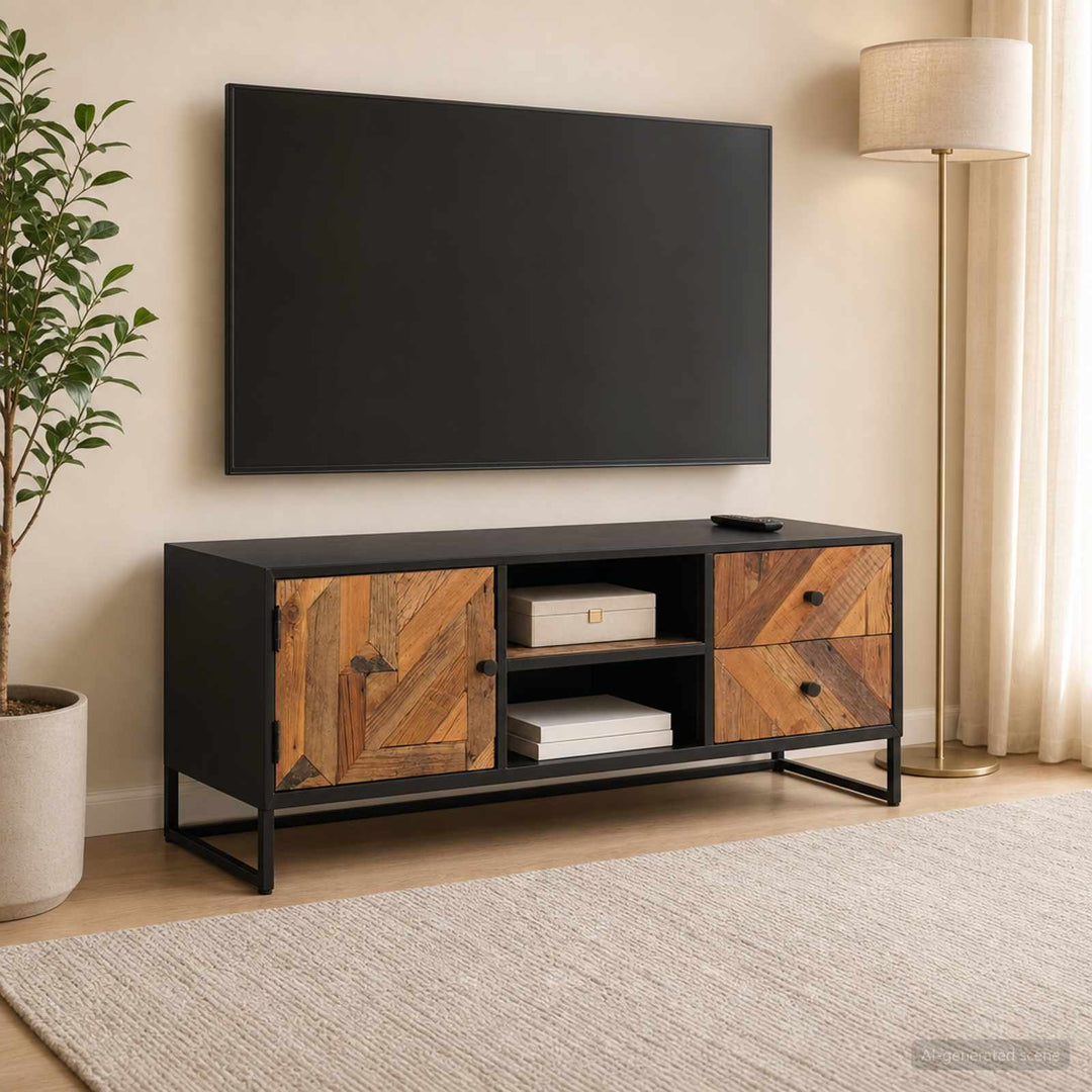 TV-skab med skuffe med opbevaring med dør 105 x 30 x 40 cm
