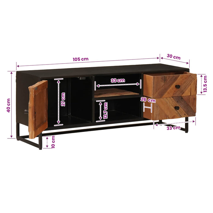 TV-skab med skuffe med opbevaring med dør 105 x 30 x 40 cm