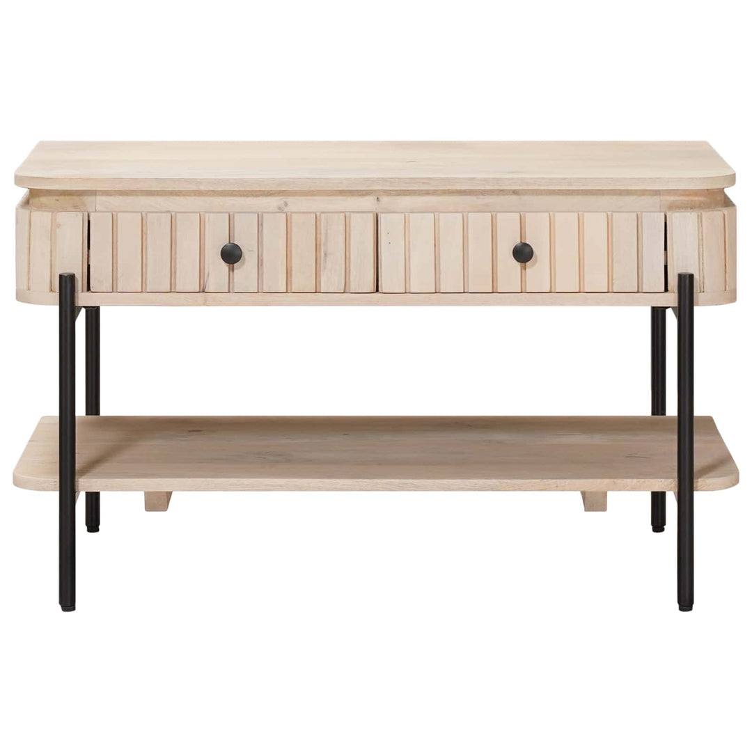 Håndlavet Cafebord Hvid 85 x 45 x 50 cm Massivt mangotræ