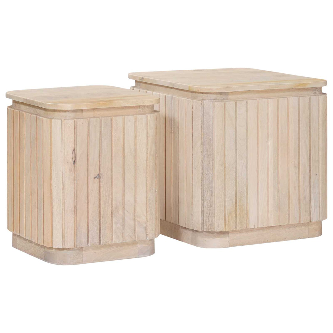 Håndlavet sidebord sæt 2 pcs Hvid 45 x 45 x 45 cm
