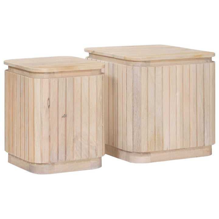 Håndlavet sidebord sæt 2 pcs Hvid 45 x 45 x 45 cm