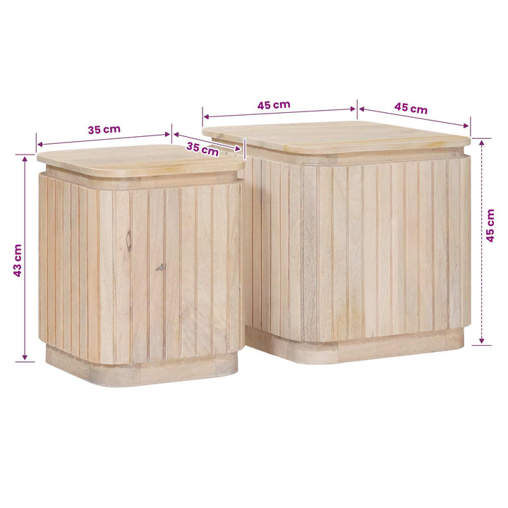 Håndlavet sidebord sæt 2 pcs Hvid 45 x 45 x 45 cm