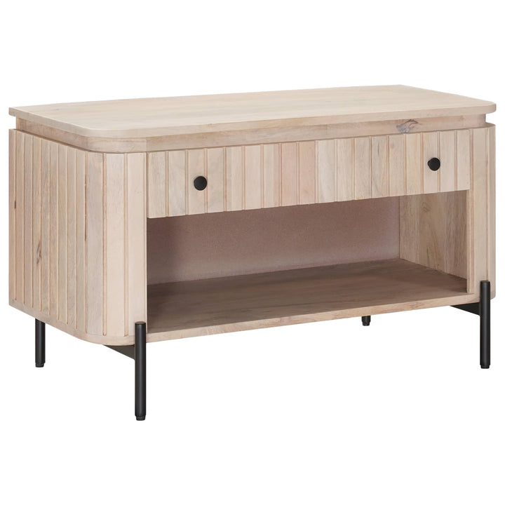 Sko bænk 85 x 37 x 48 cm Massivt Mango Træ og Ingeniørtræ