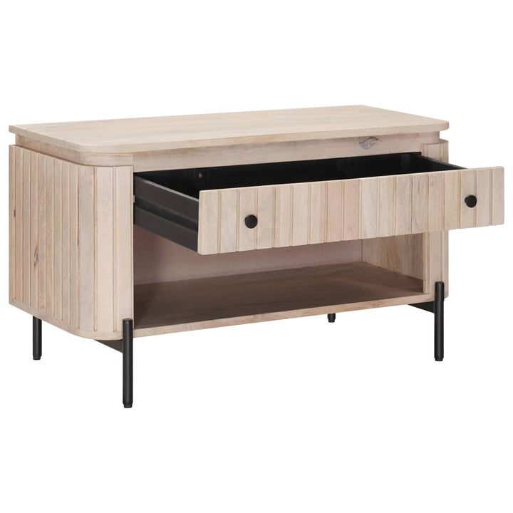 Sko bænk 85 x 37 x 48 cm Massivt Mango Træ og Ingeniørtræ