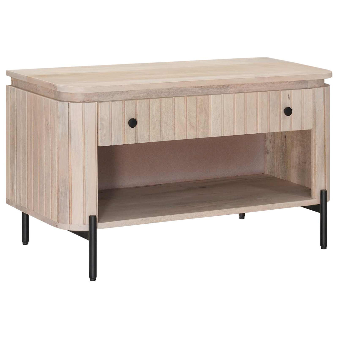 Sko bænk 85 x 37 x 48 cm Massivt Mango Træ og Ingeniørtræ