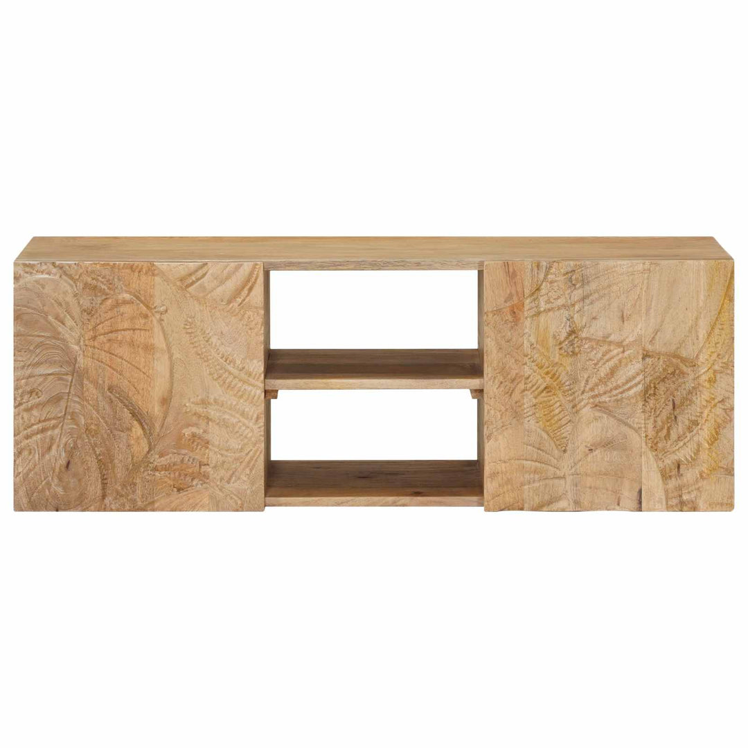 Væg TV Skab 100 x 30 x 35 cm Massivt Mango Træ og Ingeniørtræ