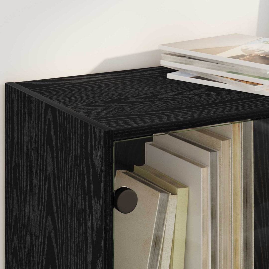 Highboard Sort eg 68 x 37 x 142 cm Konstrueret træ