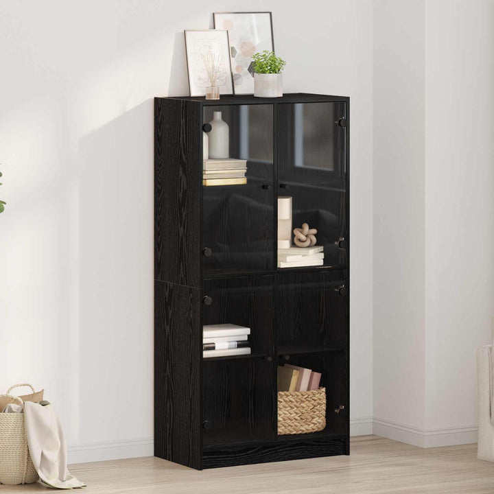 Highboard Sort eg 68 x 37 x 142 cm Konstrueret træ