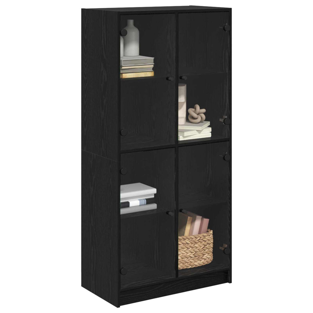 Highboard Sort eg 68 x 37 x 142 cm Konstrueret træ