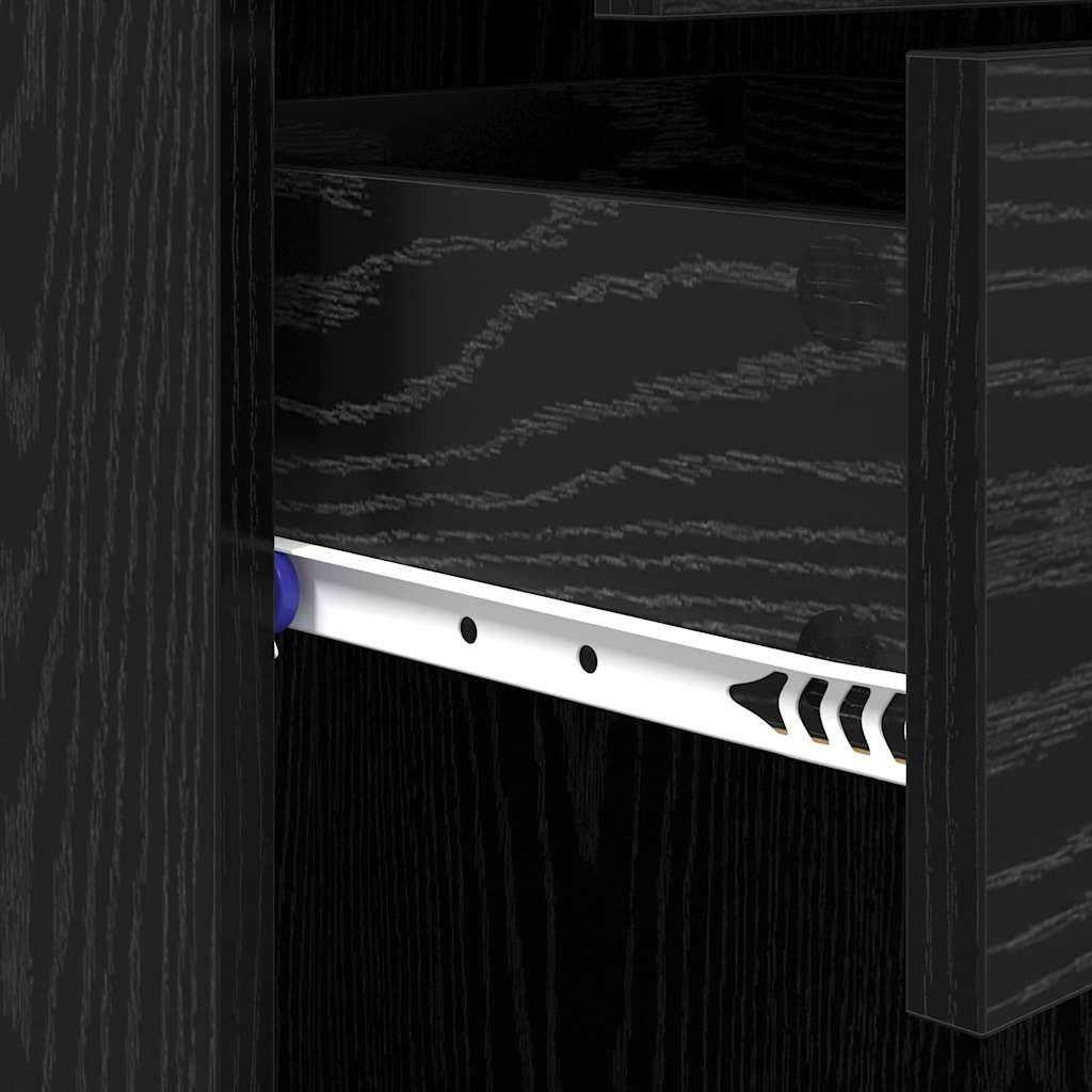 Highboard med skuffe Sort eg 40 x 42,5 x 185 cm Konstrueret træ