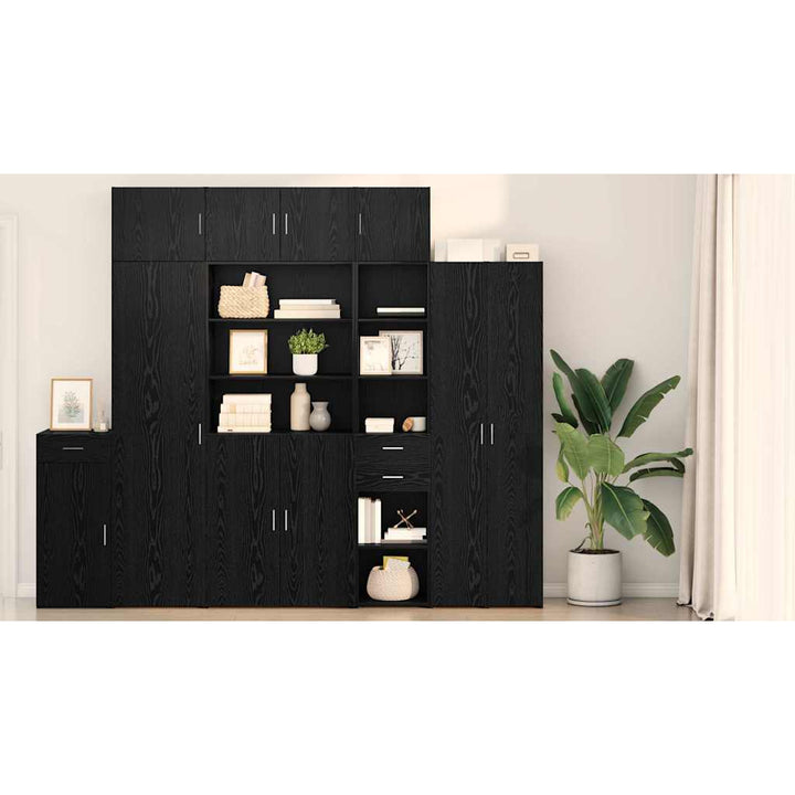Highboard med skuffe Sort eg 40 x 42,5 x 185 cm Konstrueret træ