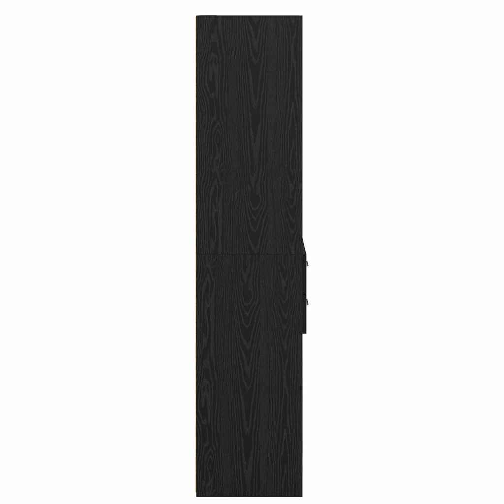 Highboard med skuffe Sort eg 40 x 42,5 x 185 cm Konstrueret træ