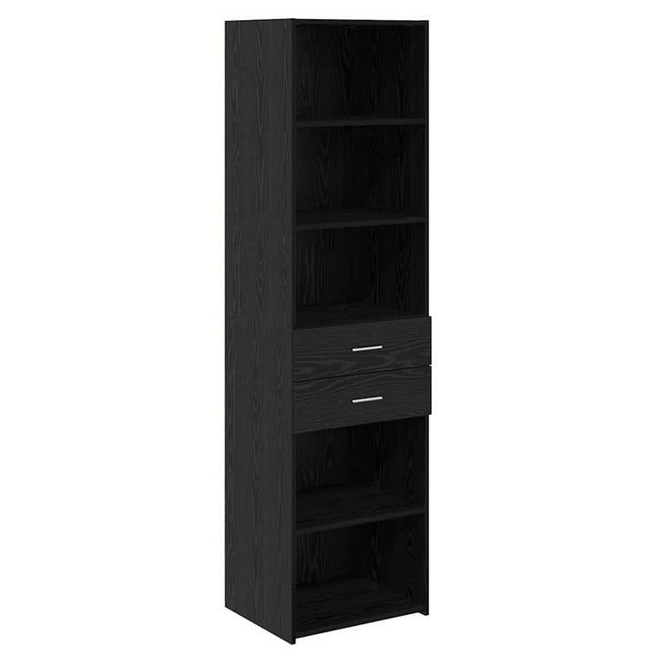 Highboard med skuffe Sort eg 50 x 42,5 x 185 cm Konstrueret træ