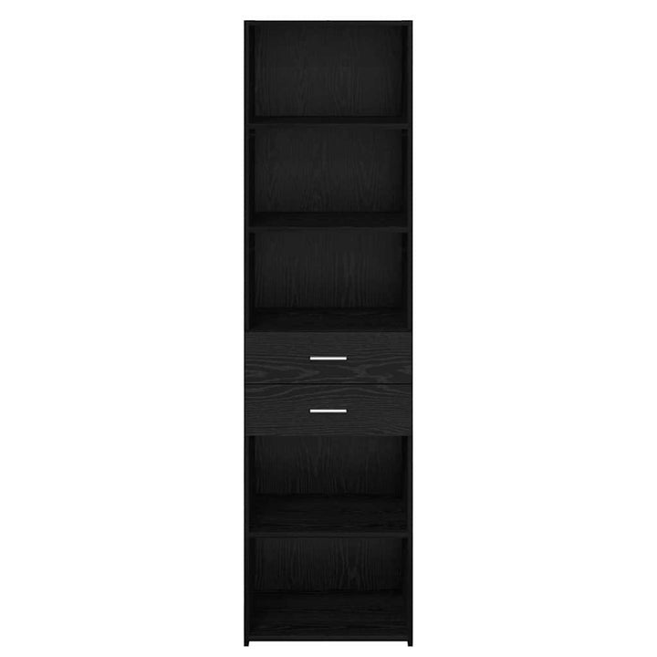 Highboard med skuffe Sort eg 50 x 42,5 x 185 cm Konstrueret træ