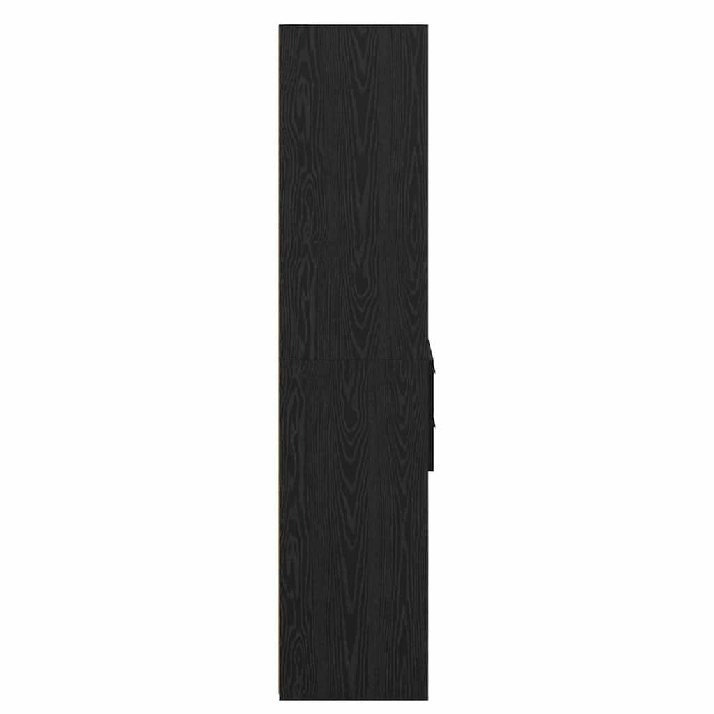 Highboard med skuffe Sort eg 50 x 42,5 x 185 cm Konstrueret træ
