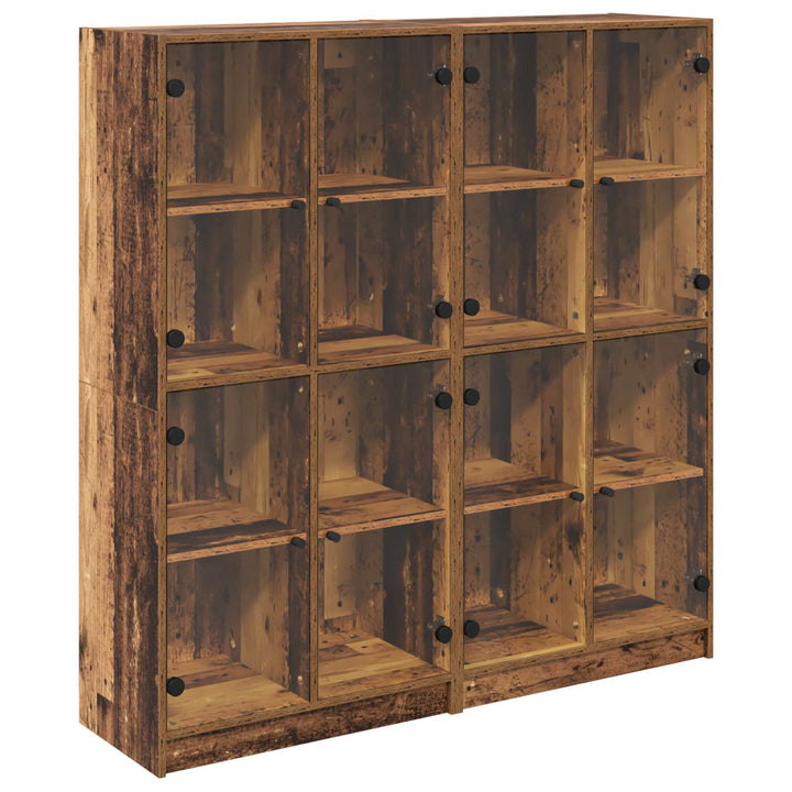 Highboard 2 pcs Gammelt træ 68 x 37 x 142 cm Konstrueret træ