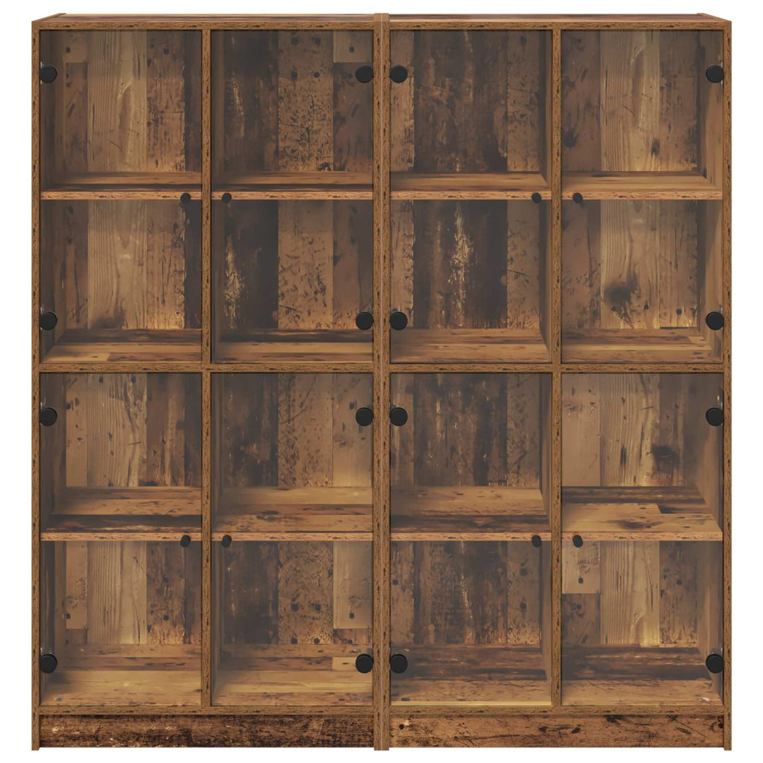 Highboard 2 pcs Gammelt træ 68 x 37 x 142 cm Konstrueret træ