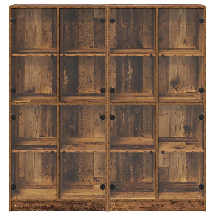 Highboard 2 pcs Gammelt træ 68 x 37 x 142 cm Konstrueret træ