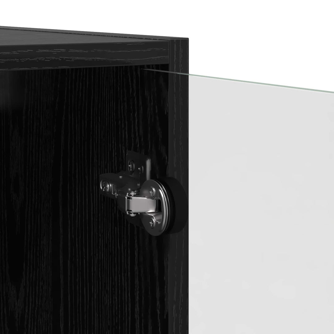 Highboard 2 stk. Sort eg 68 x 37 x 142 cm Konstrueret træ