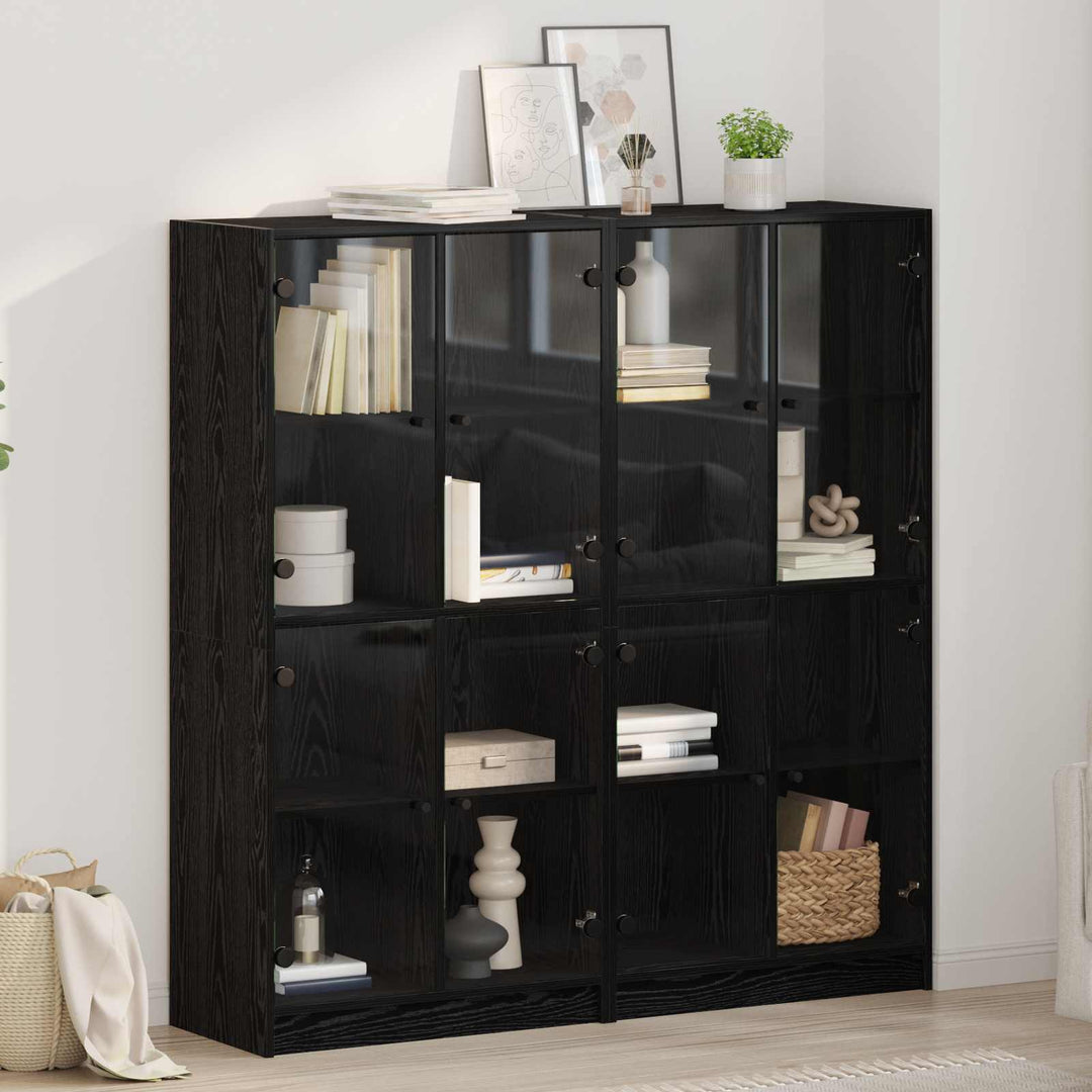 Highboard 2 stk. Sort eg 68 x 37 x 142 cm Konstrueret træ