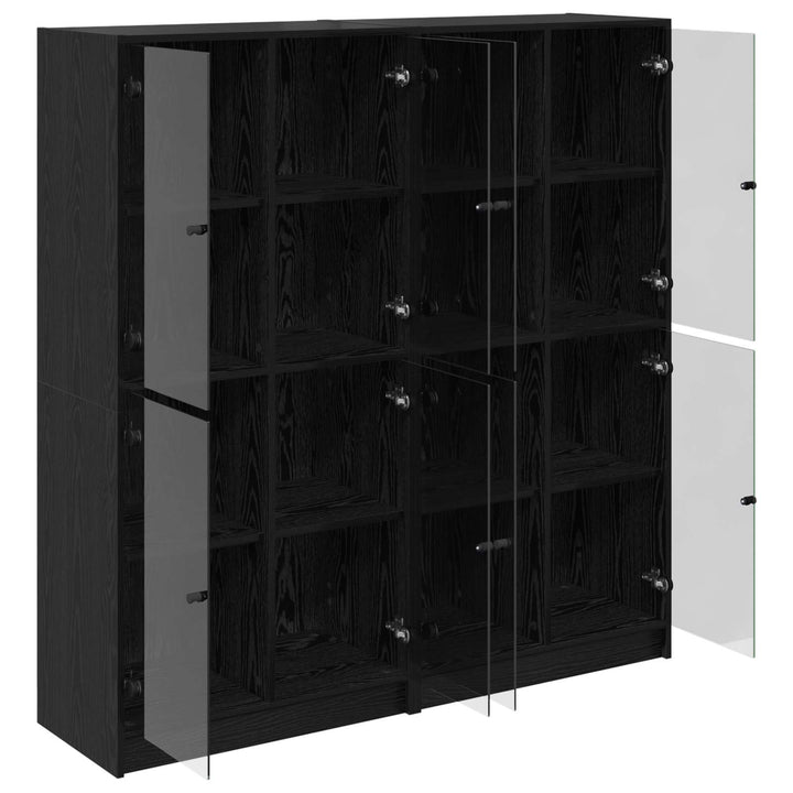 Highboard 2 stk. Sort eg 68 x 37 x 142 cm Konstrueret træ