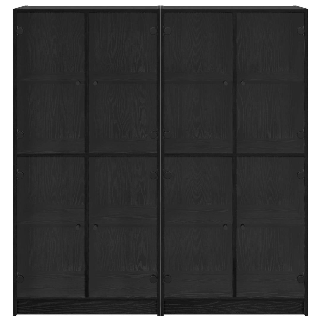 Highboard 2 stk. Sort eg 68 x 37 x 142 cm Konstrueret træ