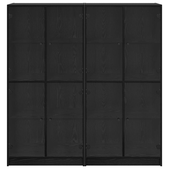 Highboard 2 stk. Sort eg 68 x 37 x 142 cm Konstrueret træ