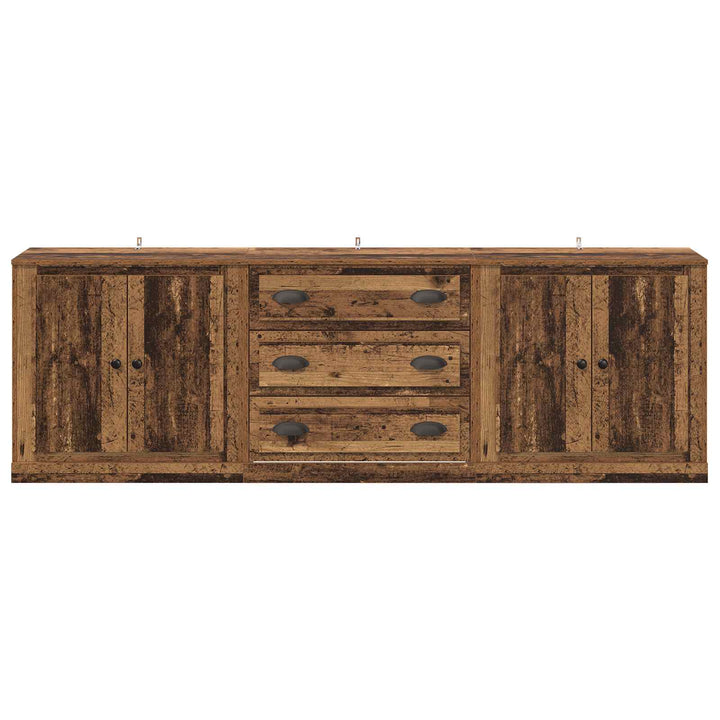 Sideboards med skuffe 3 pcs Gammelt træ 210 x 35,5 x 67,5 cm