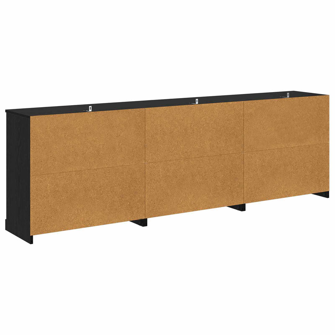 Sideboards 3 pcs Sort eg 210 x 35,5 x 67,5 cm Konstrueret træ