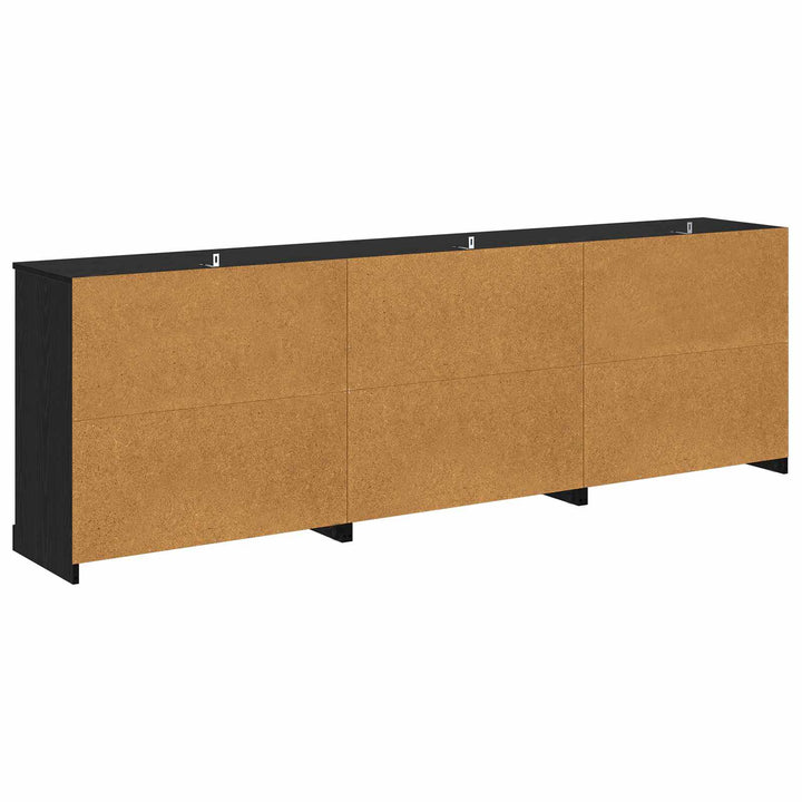 Sideboards 3 pcs Sort eg 210 x 35,5 x 67,5 cm Konstrueret træ