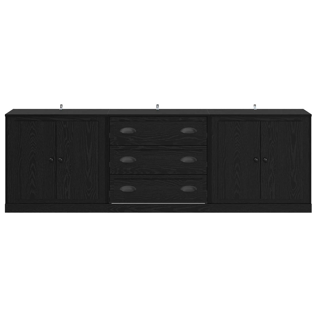 Sideboards 3 pcs Sort eg 210 x 35,5 x 67,5 cm Konstrueret træ