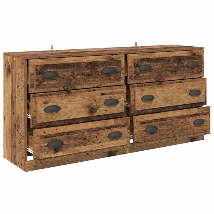 Sideboards med skuffe 2 pcs Gammelt træ 70 x 35,5 x 67,5 cm
