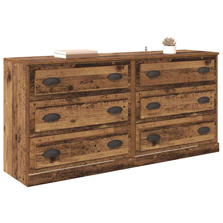 Sideboards med skuffe 2 pcs Gammelt træ 70 x 35,5 x 67,5 cm