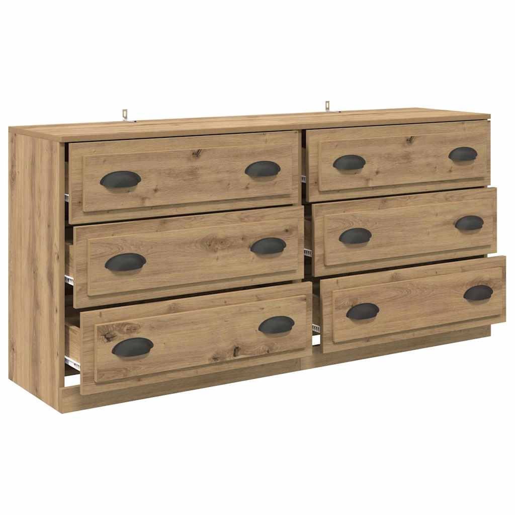 Sideboards med skuffe 2 pcs Artisan Egetræ 70 x 35,5 x 67,5 cm