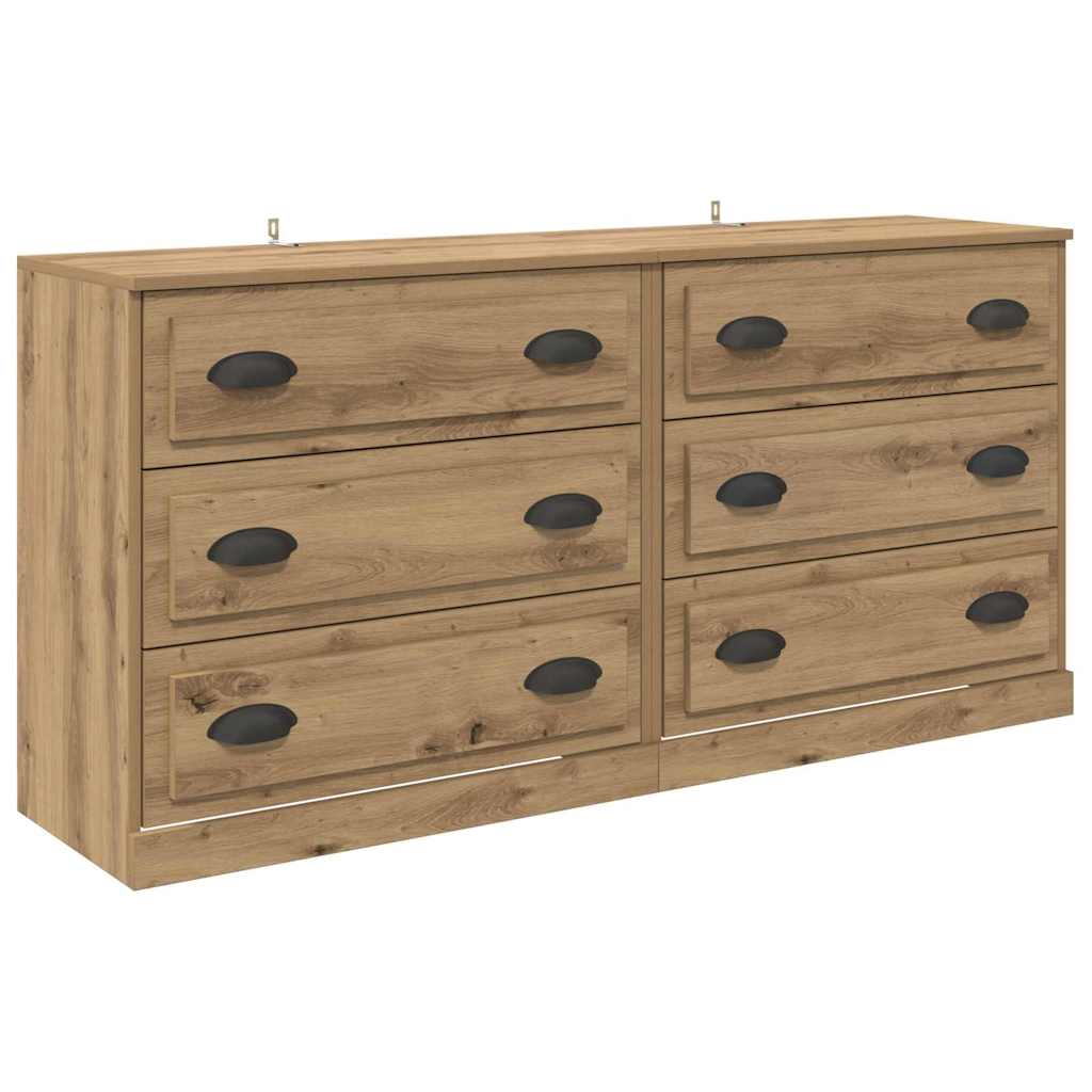 Sideboards med skuffe 2 pcs Artisan Egetræ 70 x 35,5 x 67,5 cm