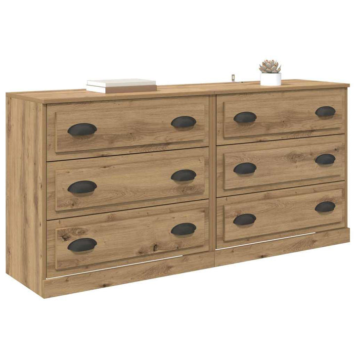 Sideboards med skuffe 2 pcs Artisan Egetræ 70 x 35,5 x 67,5 cm