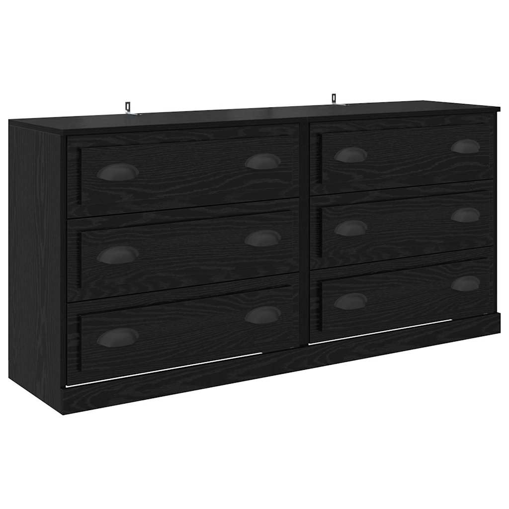 Sideboards 2 pcs Sort eg 70 x 35,5 x 67,5 cm Konstrueret træ