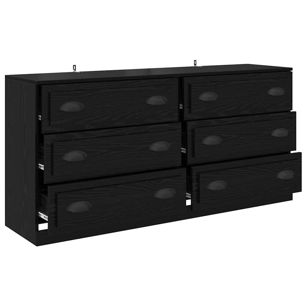 Sideboards 2 pcs Sort eg 70 x 35,5 x 67,5 cm Konstrueret træ