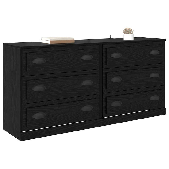 Sideboards 2 pcs Sort eg 70 x 35,5 x 67,5 cm Konstrueret træ