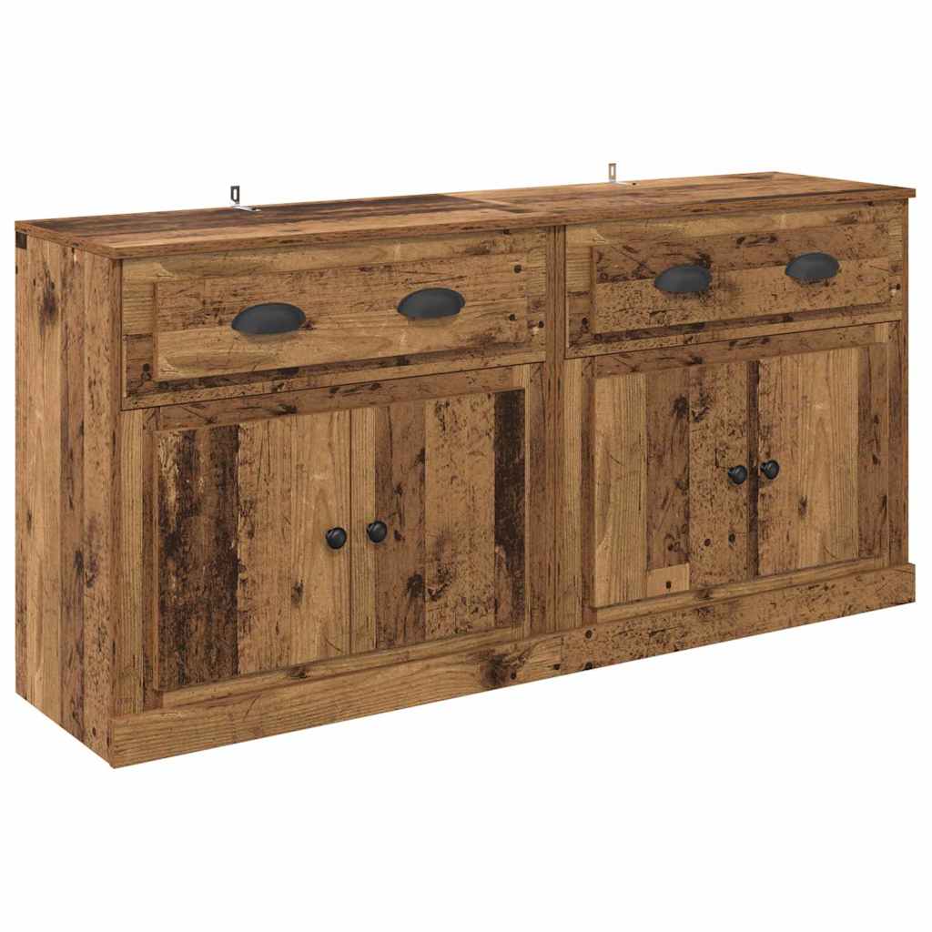 Sideboards med skuffe 2 pcs Gammelt træ 70 x 35,5 x 67,5 cm