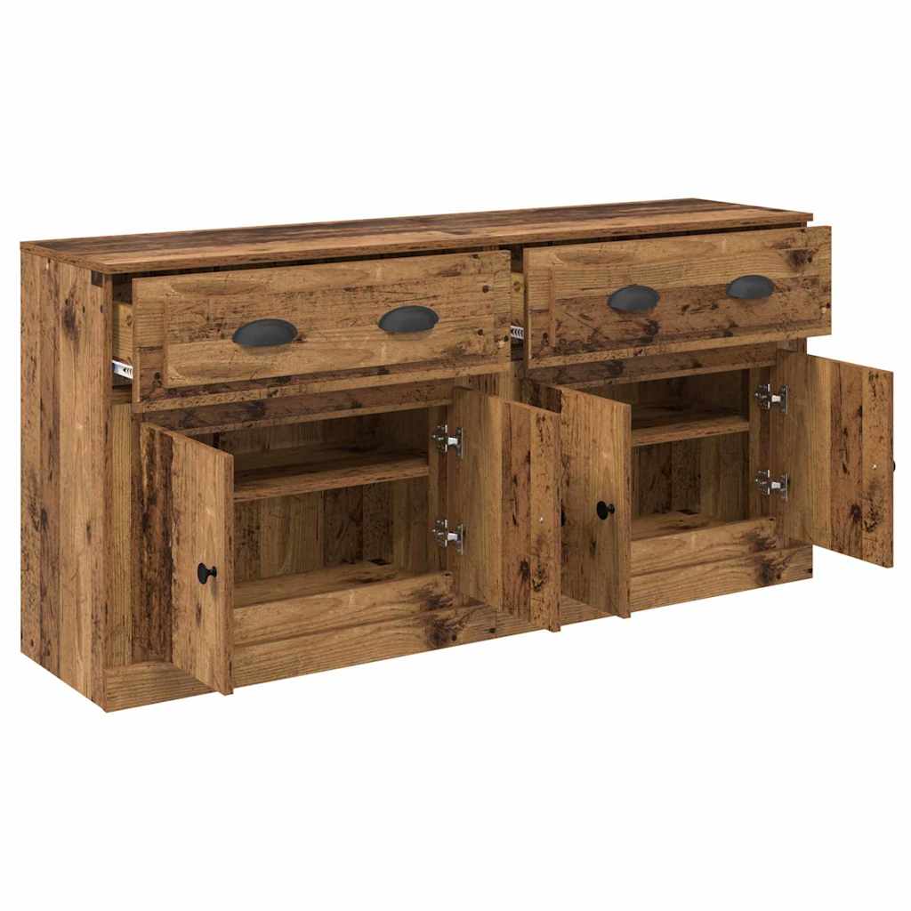 Sideboards med skuffe 2 pcs Gammelt træ 70 x 35,5 x 67,5 cm