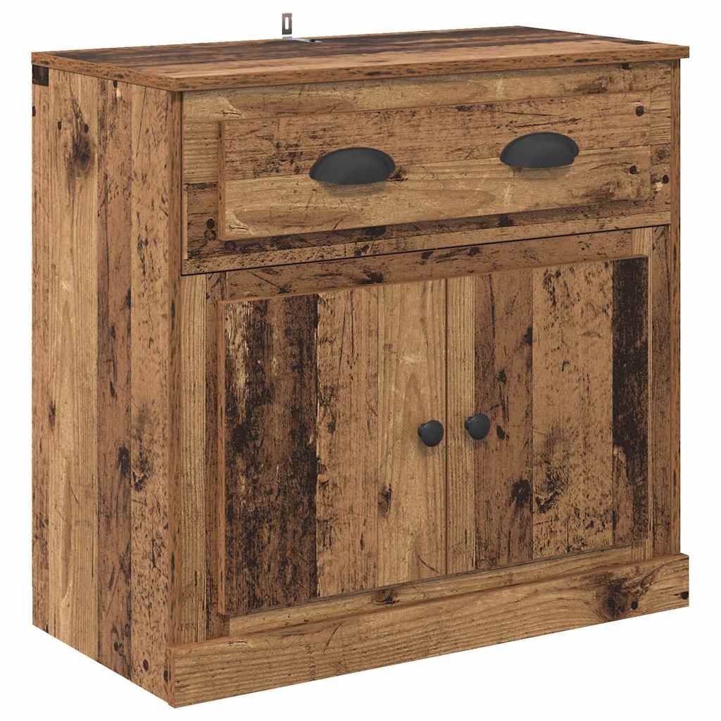 Sideboards med skuffe 2 pcs Gammelt træ 70 x 35,5 x 67,5 cm