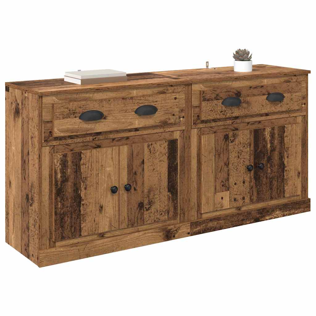 Sideboards med skuffe 2 pcs Gammelt træ 70 x 35,5 x 67,5 cm