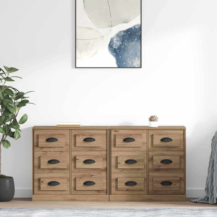 Sideboards 2 stk. Artisan Egetræ 70 x 35,5 x 67,5 cm