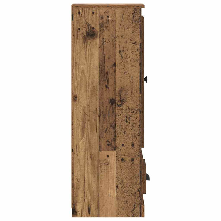 Highboard med skuffe 3 pcs Gammelt træ Konstrueret træ