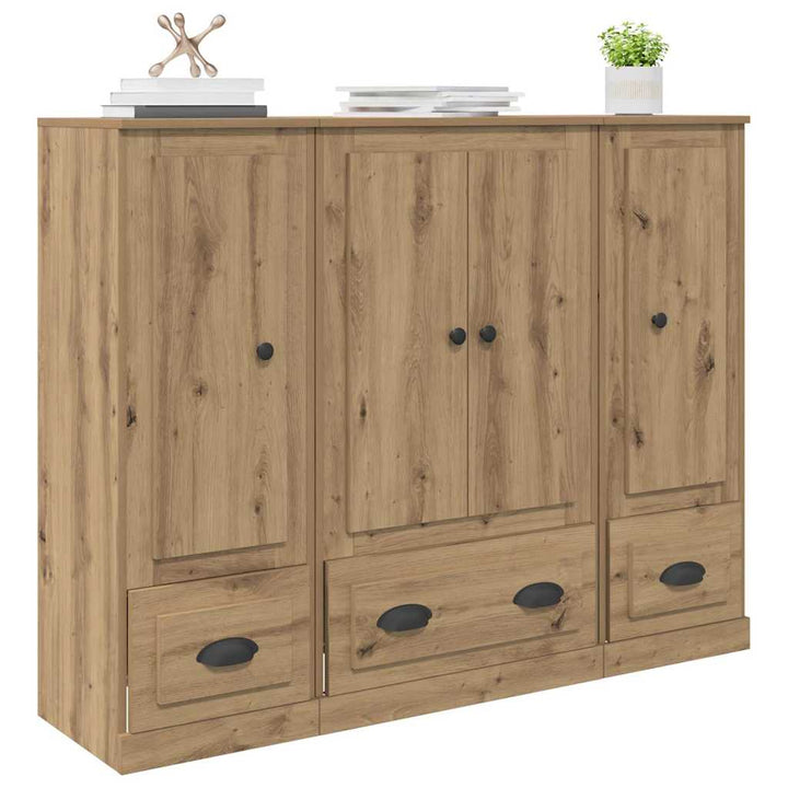 Highboard 3 pcs Artisan Egetræ 132 x 35,5 x 103,5 cm