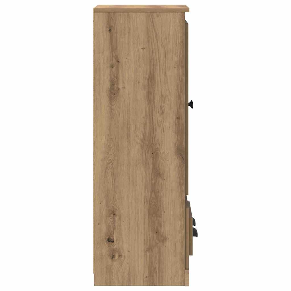 Highboard med skuffe 3 pcs Artisan Egetræ Konstrueret træ